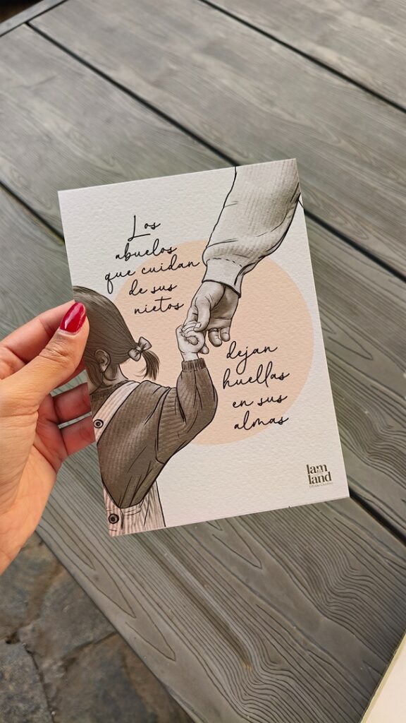 Lámina los abuelos que cuidan de sus nietos dejan huellas en sus almas