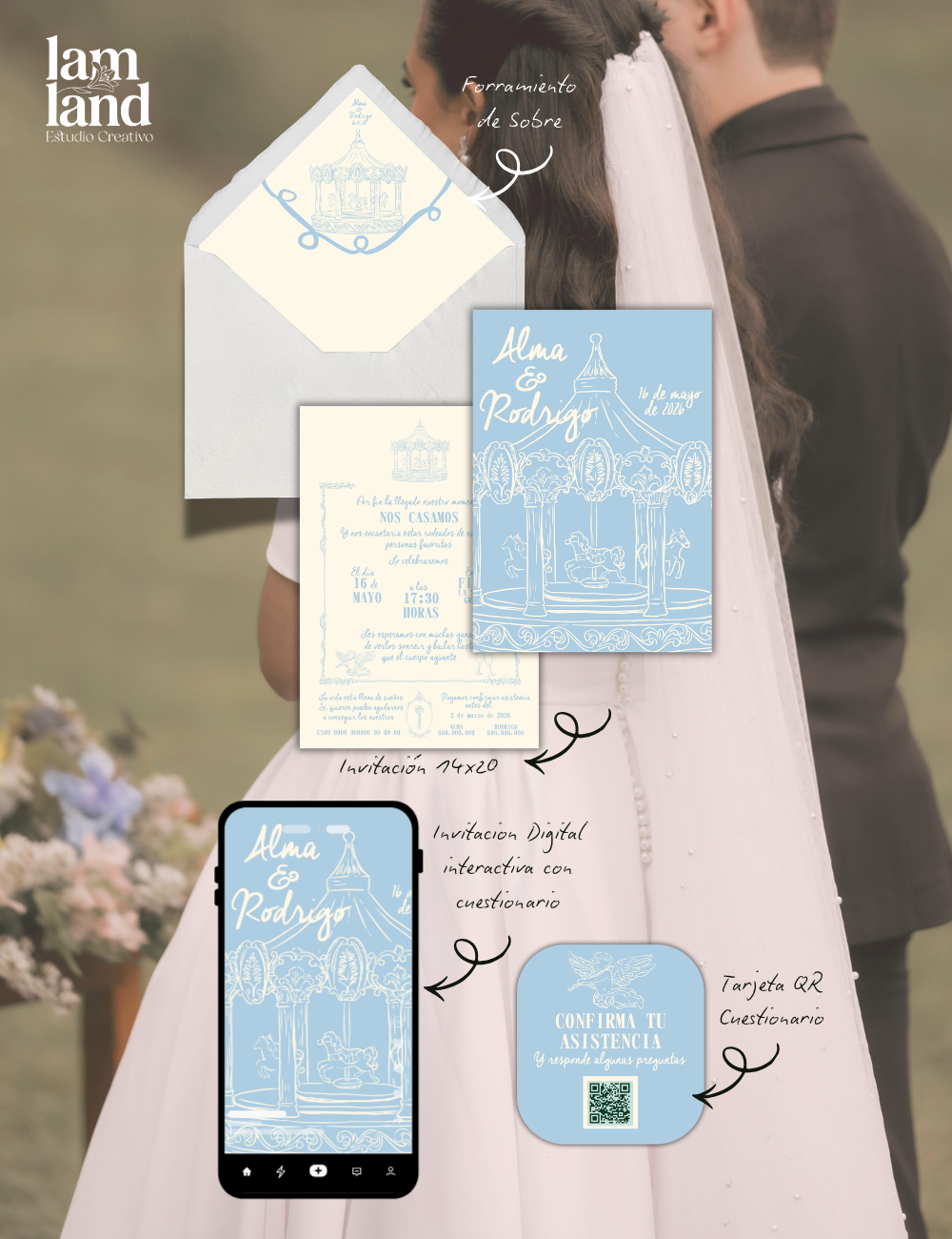 Invitaciones LamLand Modelo Circus listas para imprimir